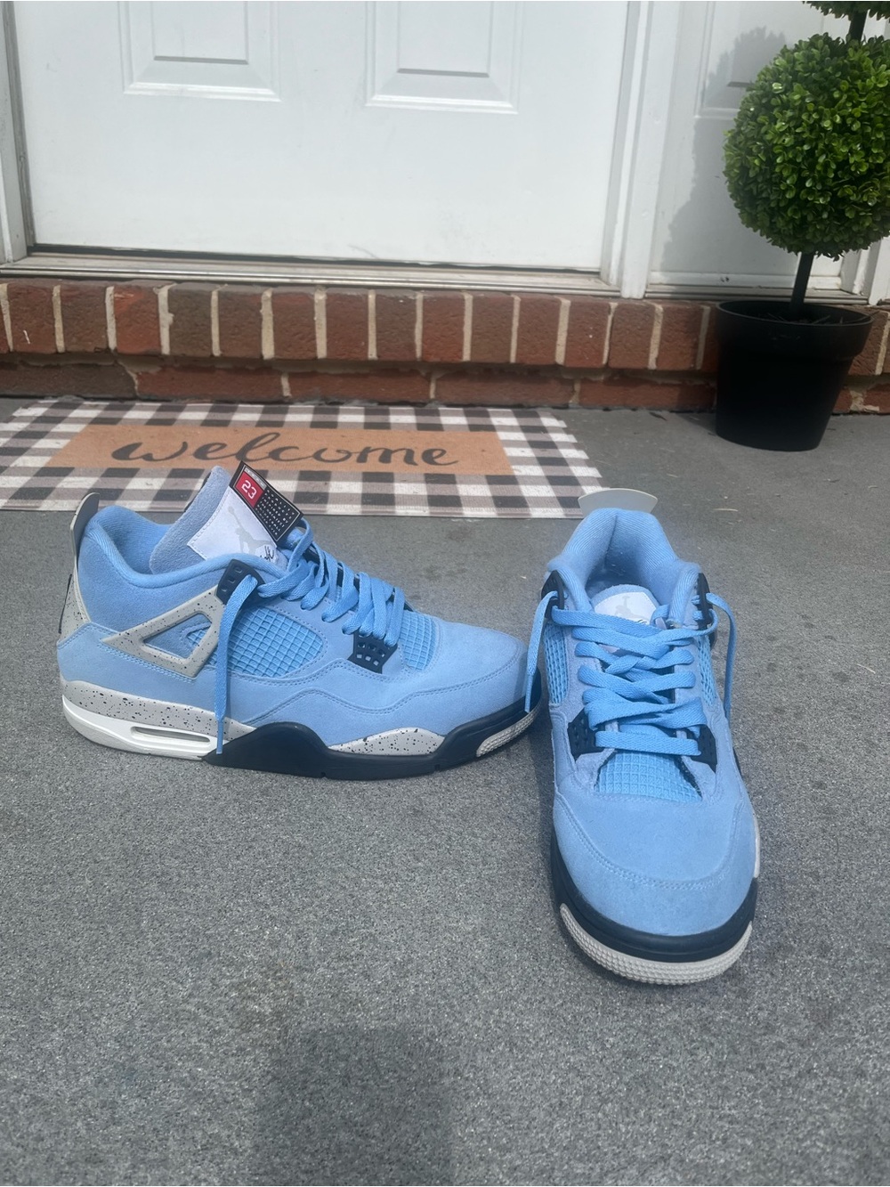 Light Blue Men's Suede Basketball Sneakers